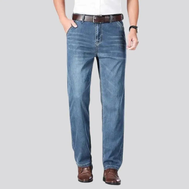 Whiskered men's straight jeans