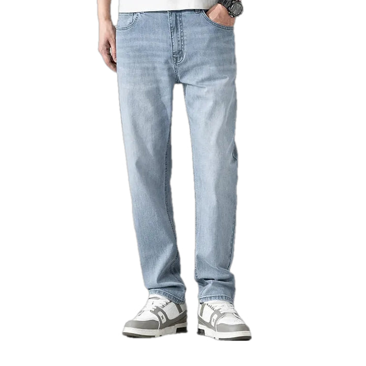 Mid Rise Light Sanded Men's Jeans - Light Blue