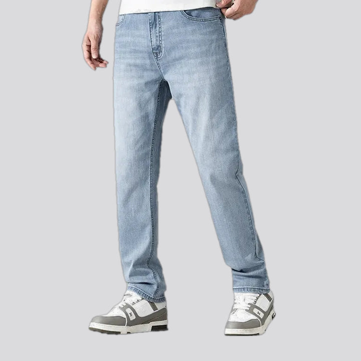 Mid rise light sanded men's jeans