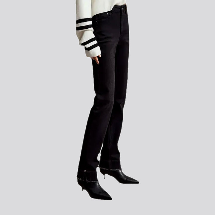 Slim fit fashionable elastic jeans for women