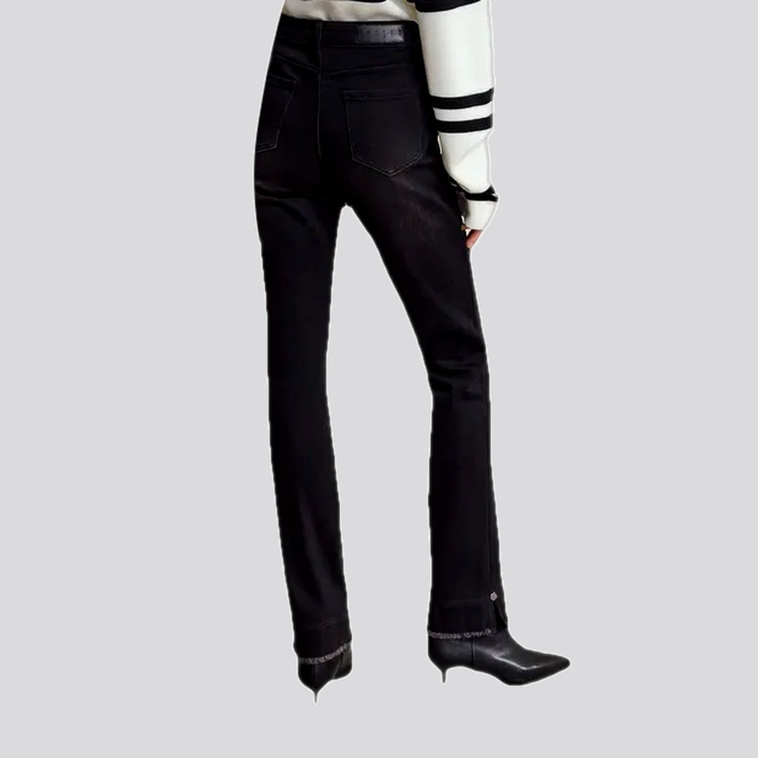 Slim fit fashionable elastic jeans for women