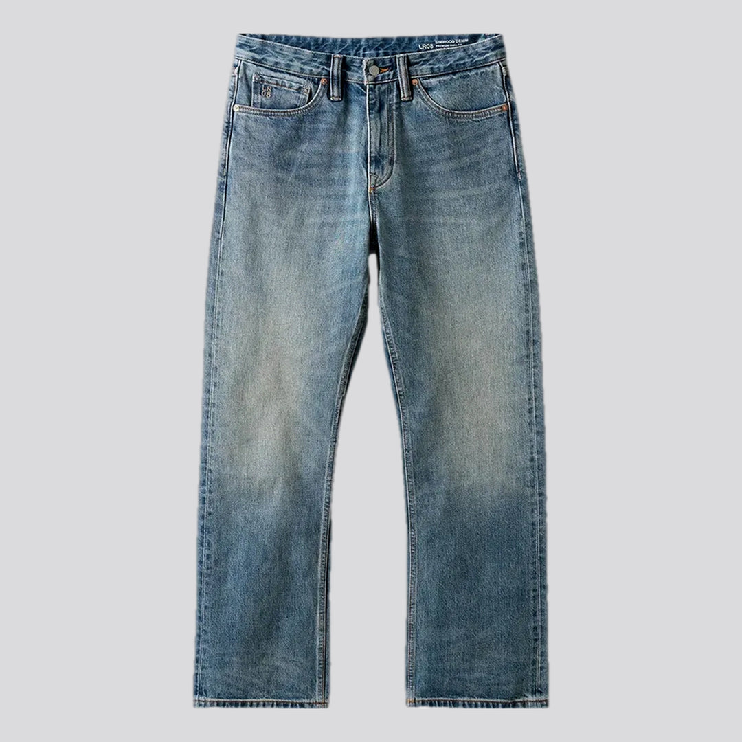Dark faded street style men's jeans