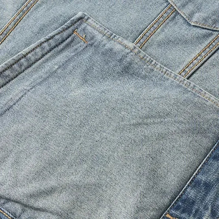 Embroidered men's jean trucker jacket