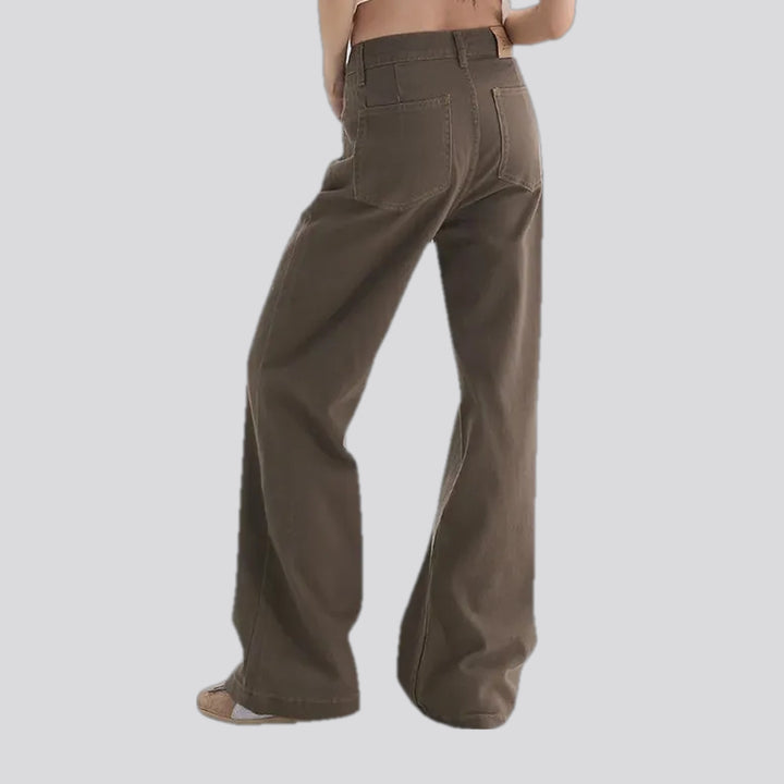 Colorful fashion high waist jeans for ladies