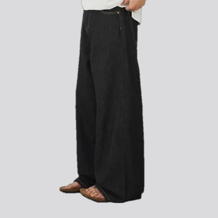 Retro style mid-waist wide men's jeans