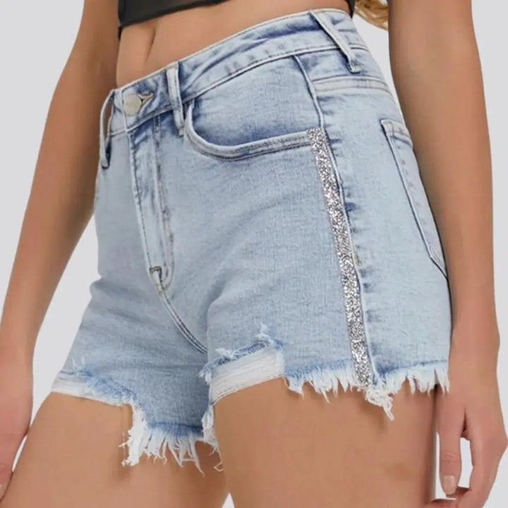High-waist women's jeans shorts