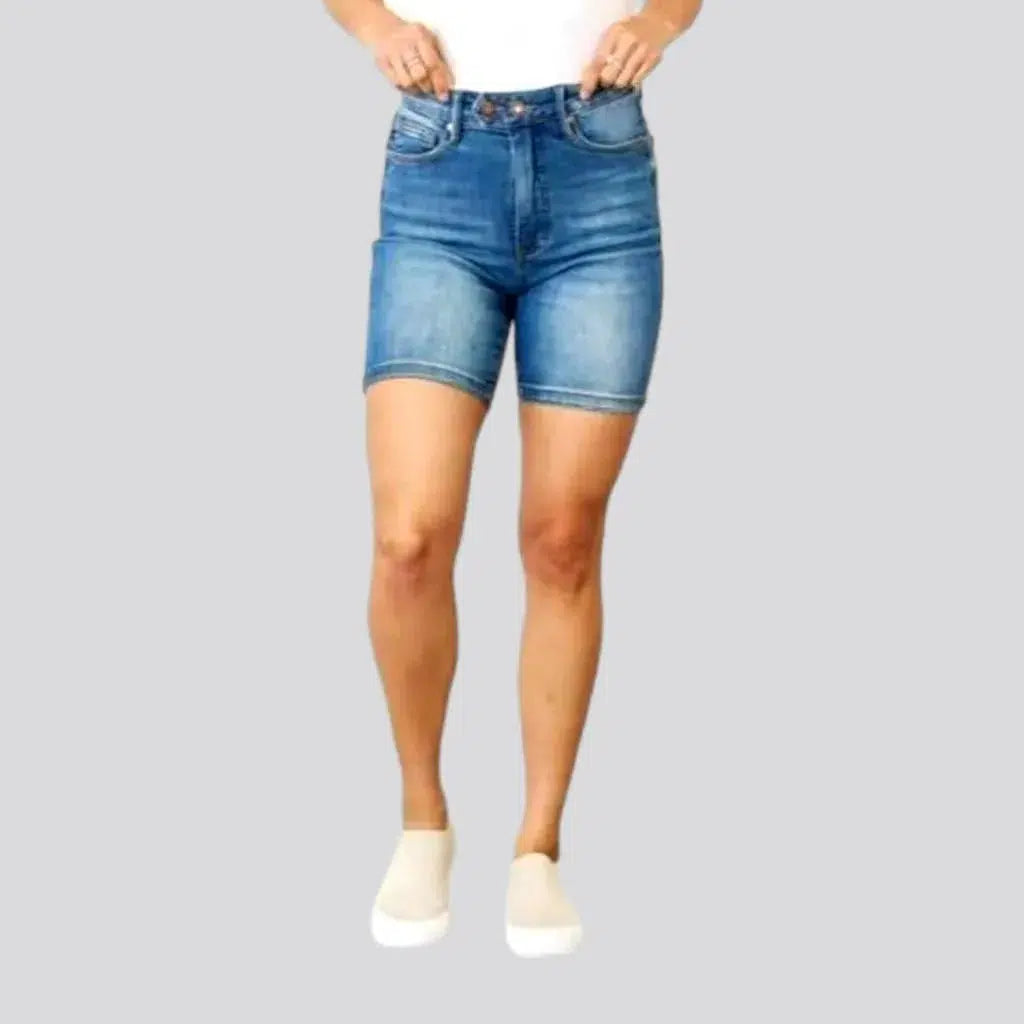 High-waist medium-wash jean shorts for women | Jeans4you.shop