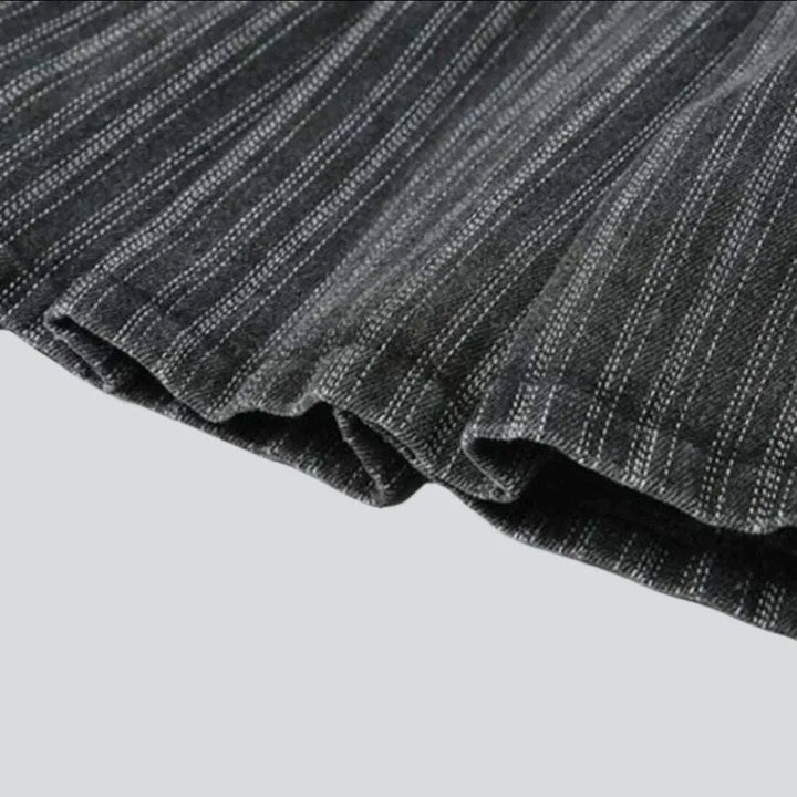 Striped skater denim skirt