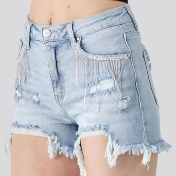 Y2k wide-leg women's jean shorts