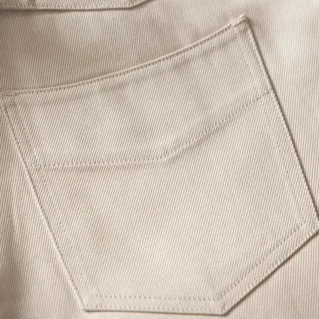 Ivory back-cinch men's denim shorts