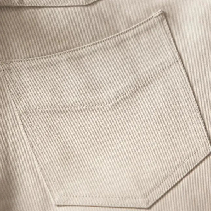 Ivory back-cinch men's denim shorts
