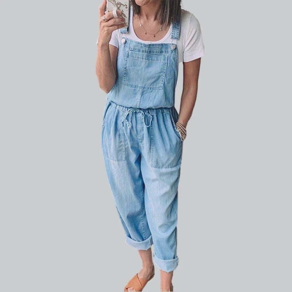 Light blue women's denim overall | Jeans4you.shop
