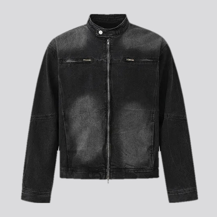 Washed Out Biker Men's Jean Jacket | Jeans4you.shop